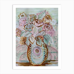 'Roses In A Vase' Art Print