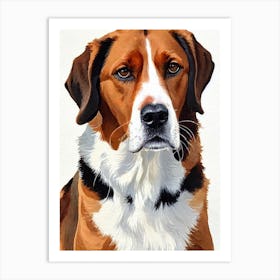 American Foxhound 3 Watercolour Dog Art Print