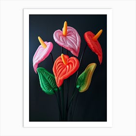 Bright Inflatable Flowers Flamingo Flower 3 Art Print