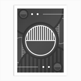 Geometric Glyph Abstract Array in White and Gray n.0080 Art Print