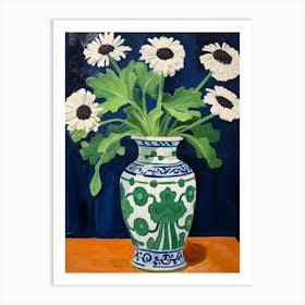 Flowers In A Vase Still Life Painting Cineraria 1 Art Print