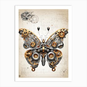 Mechanical Butterfly II Art Print