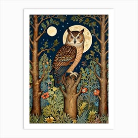 William Morris Owl In The Woods 1 Art Print