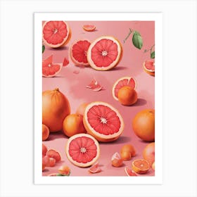 Pink Grapefruit Art Print 1 Art Print