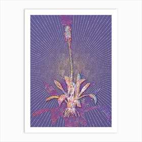 Geometric Swamp Pink Mosaic Botanical Art on Veri Peri n.0223 Art Print