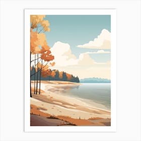 Autumn , Fall, Landscape, Inspired By National Park in the USA, Lake, Great Lakes, Boho, Beach, Minimalist Canvas Print, Travel Poster, Autumn Decor, Fall Decor 11 Art Print