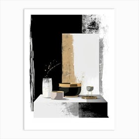 Black And White Abstract Painting 16 Art Print