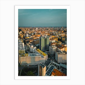 I Colori della Sera su Milano: Fotografia Aerea Art Print