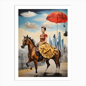 Frida On Horseback Art Print