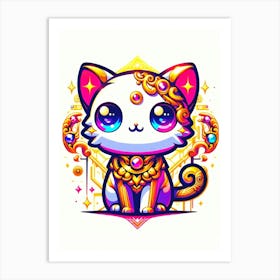 Feline Cat Creative Artwork Illustration 124 Art Print