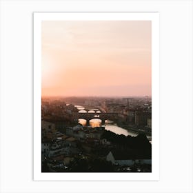 Pastel Sunset In Florence Italy Art Print