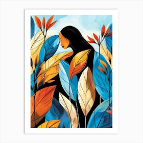 Woman In The Forest 1 Art Print