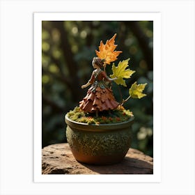 Autumn Girl In A Pot Art Print