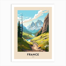 Gr10 France 3 Vintage Hiking Travel Poster Art Print