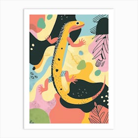 Leopard Lizard Abstract Modern Illustration 1 Art Print