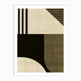 Modern Abstract Brown And Black A Art Print