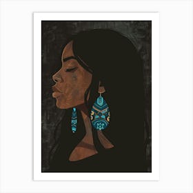 Woman With Earrings 2 Art Print