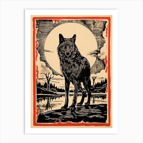 Steppe Wolf Tarot Card 4 Art Print