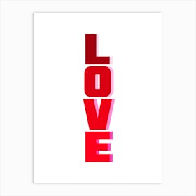 Love Red Pink Typography Art Print