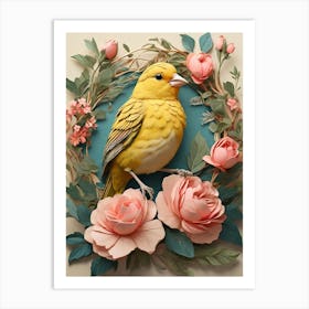 Bird On A Wreath 1 Art Print