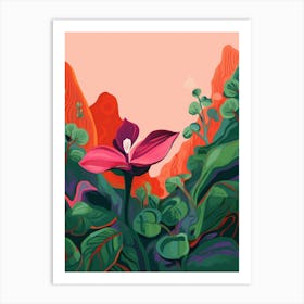 Boho Wildflower Painting Prairie Trillium 2 Art Print