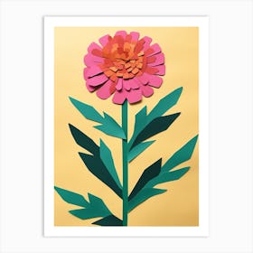 Cut Out Style Flower Art Marigold 1 Art Print