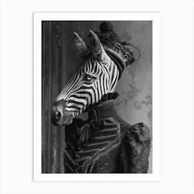 Zebra wearing clothes Art Print