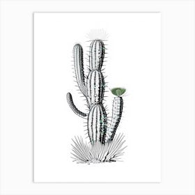 Rat Tail Cactus William Morris Inspired 3 Art Print
