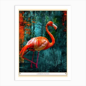 Greater Flamingo Caribbean Islands Tropical Illustration 2 Poster Art Print