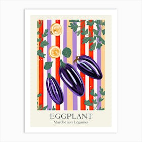 Marche Aux Legumes Eggplant Summer Illustration 2 Art Print