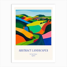Colourful Abstract The Peak District England 1 Poster Blue Art Print
