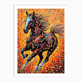 A Horse Painting In The Style Of Pointillism 1 Art Print