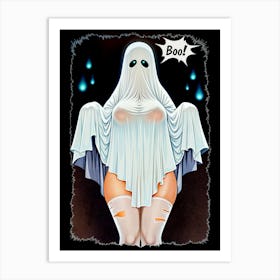 Spooky Boo Babe Art Print