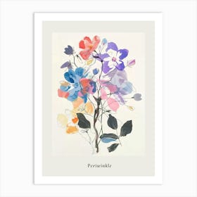 Periwinkle 1 Collage Flower Bouquet Poster Art Print