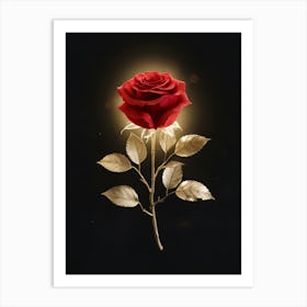 Golden Rose 1 Art Print