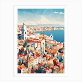 Lisbon, Portugal, Geometric Illustration 4 Art Print