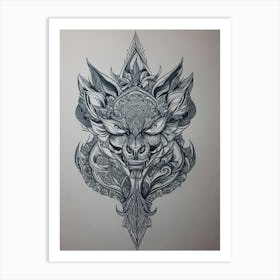 Thai Lion Tattoo Art Print