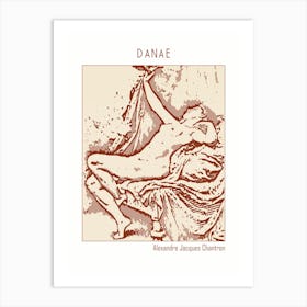 Line Art Minimalist – Danae – Alexandre Jacques Chantron (1891) – Classic Painting 1 Art Print