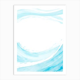 Blue Ocean Wave Watercolor Vertical Composition 7 Art Print