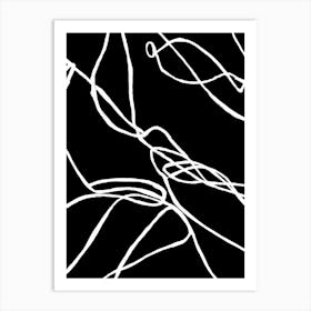 Abstract Lines On A Black Background Art Print