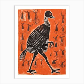 Turkey, Woodblock Animal  Drawing 3 Art Print