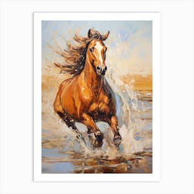 A Horse Painting In The Style Of Impressionistic Brushwork 3 Art Print