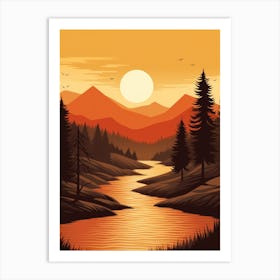 Sunset Landscape 6 Art Print