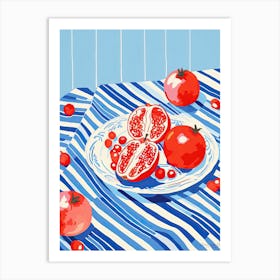 Pomegranate Fruit Summer Illustration 1 Art Print