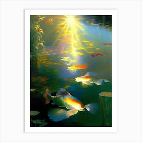 Benigoi Koi Fish Monet Style Classic Painting Art Print