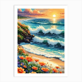 Sunset On The Beach 5 Art Print