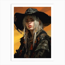 Billie Eilish Goth Cowgirl 3 Art Print