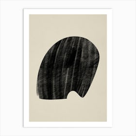 Black Bold Object On Beige 01 Art Print
