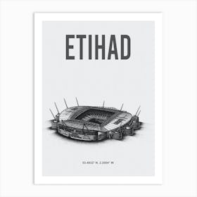 Etihad Stadium Manchester City Fc Stadium Art Print