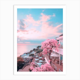 Jimbaran Beach Bali Indonesia Turquoise And Pink Tones 2 Art Print